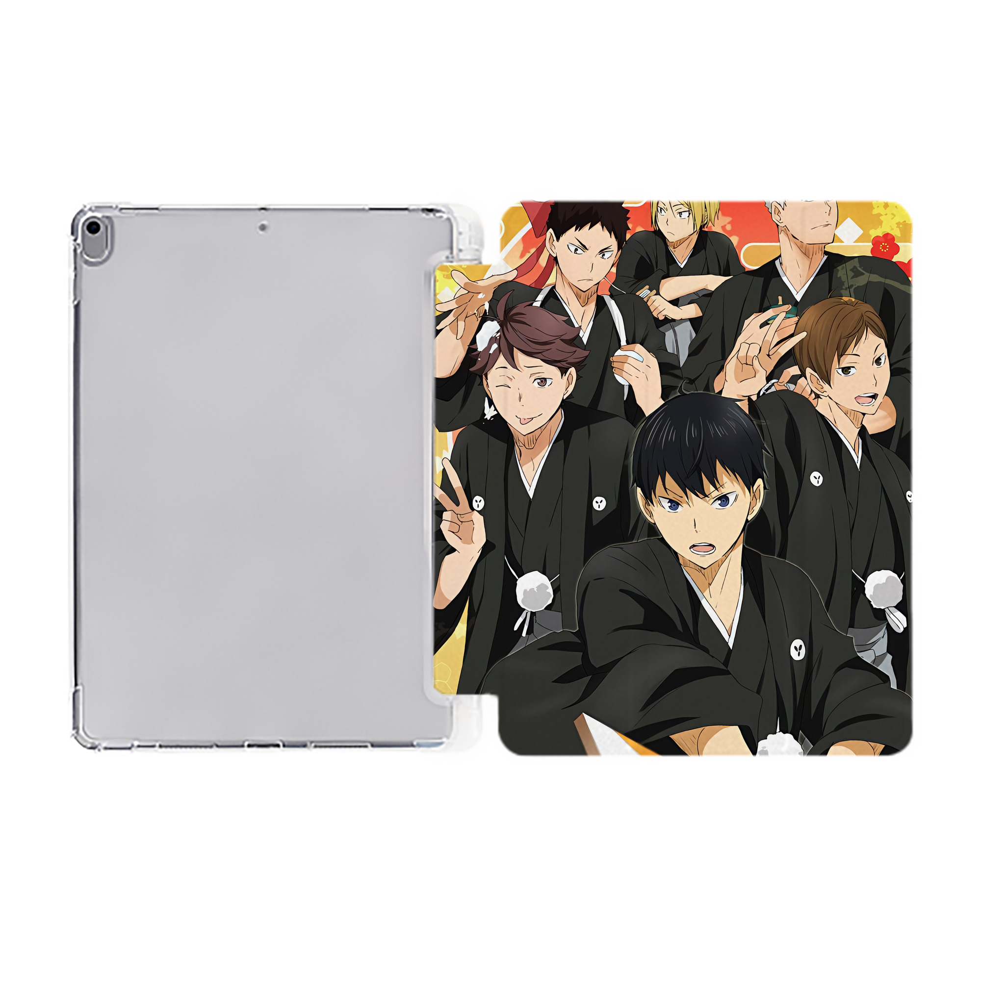 （画像用） ハイキュー!! Haikyu!! IPad ケース ペン収納付き 三つ折りスタンド PUレザー×シリコン 対応機種9.5/10.5/10.9インチ